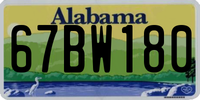 AL license plate 67BW180