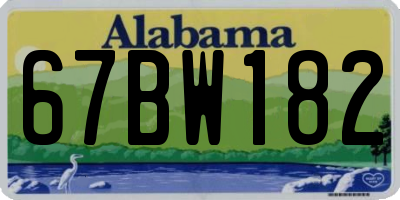 AL license plate 67BW182