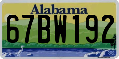 AL license plate 67BW192