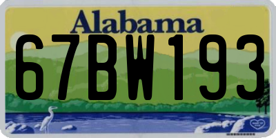 AL license plate 67BW193