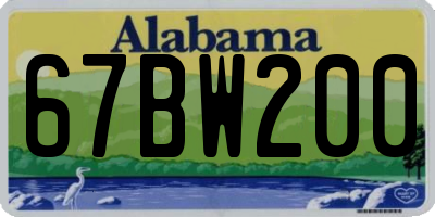 AL license plate 67BW200