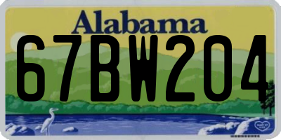 AL license plate 67BW204