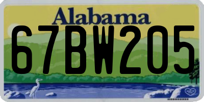 AL license plate 67BW205