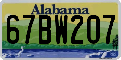 AL license plate 67BW207