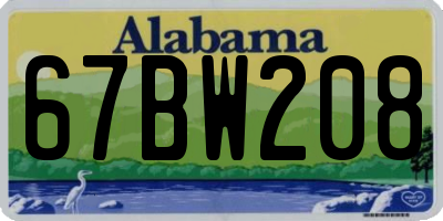 AL license plate 67BW208