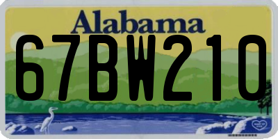 AL license plate 67BW210