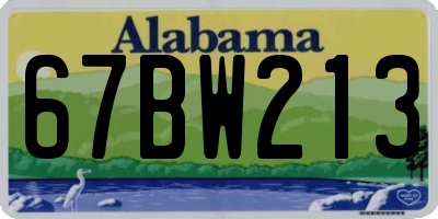 AL license plate 67BW213
