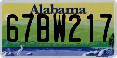 AL license plate 67BW217