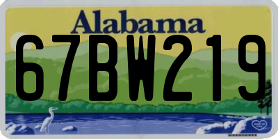 AL license plate 67BW219
