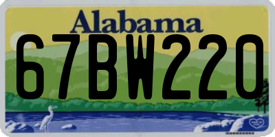 AL license plate 67BW220