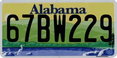 AL license plate 67BW229