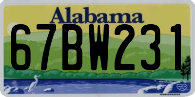 AL license plate 67BW231