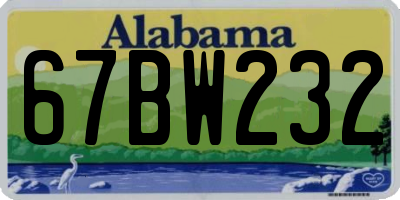 AL license plate 67BW232