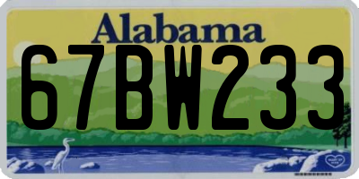 AL license plate 67BW233