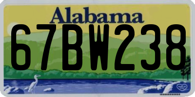 AL license plate 67BW238