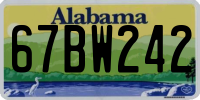 AL license plate 67BW242