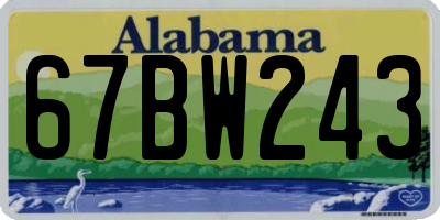 AL license plate 67BW243