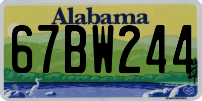 AL license plate 67BW244