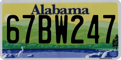 AL license plate 67BW247