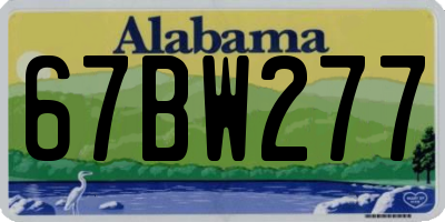 AL license plate 67BW277