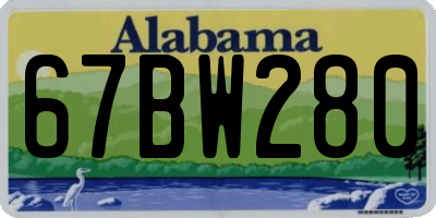 AL license plate 67BW280