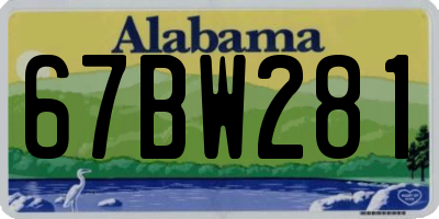 AL license plate 67BW281