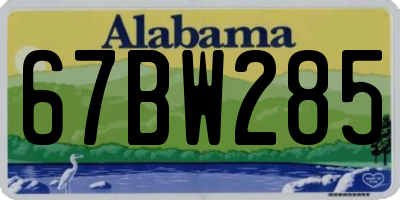 AL license plate 67BW285