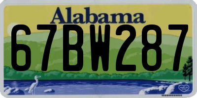 AL license plate 67BW287