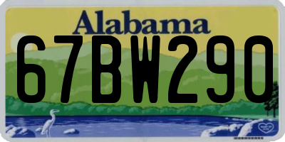 AL license plate 67BW290