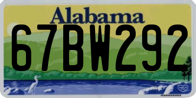 AL license plate 67BW292