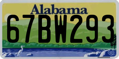 AL license plate 67BW293