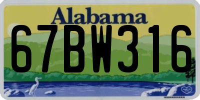 AL license plate 67BW316