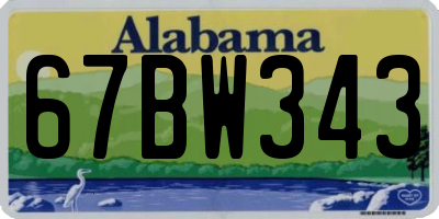 AL license plate 67BW343