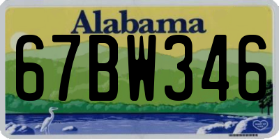 AL license plate 67BW346