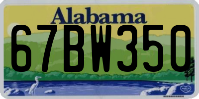 AL license plate 67BW350
