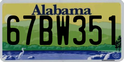 AL license plate 67BW351