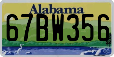 AL license plate 67BW356