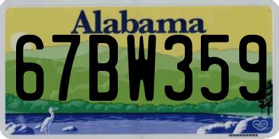 AL license plate 67BW359