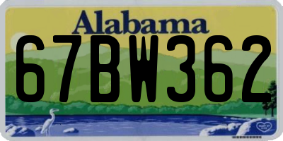 AL license plate 67BW362