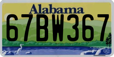 AL license plate 67BW367