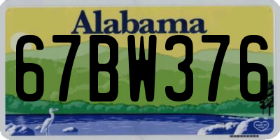 AL license plate 67BW376