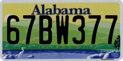 AL license plate 67BW377