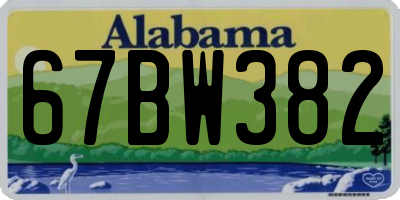 AL license plate 67BW382