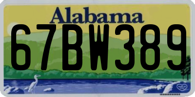 AL license plate 67BW389