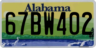 AL license plate 67BW402