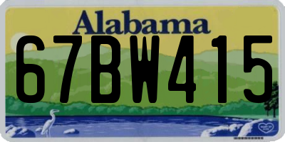 AL license plate 67BW415