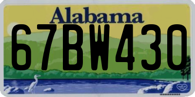 AL license plate 67BW430