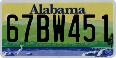 AL license plate 67BW451