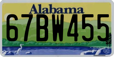 AL license plate 67BW455