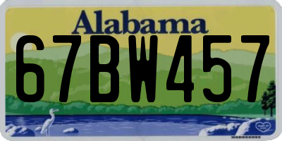 AL license plate 67BW457
